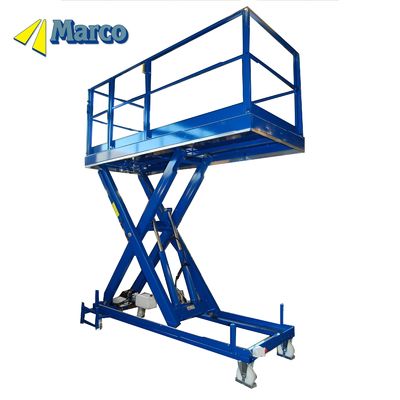 Plateforme de travail hydraulique à ciseaux de 2600 mm avec châssis à roues et garde-corps à griffe ouverte