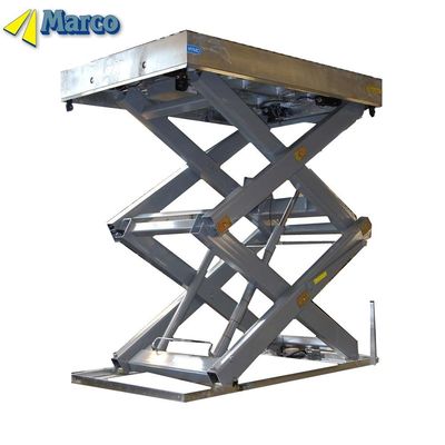 Plateforme de travail de levage à ciseaux hydrauliques verticales à hauteur proche de 900 mm avec garde-corps à griffe ouverte